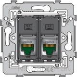 Spodok zásuvky 2xRJ45 STP (tienené) CAT5E bez rozp. NEW