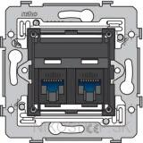 Spodok zásuvky 2XRJ45 UTP (netienené) CAT6, šikmá NEW