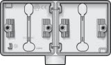 HYDRO BIELE-montážna krabica 2-násobná vodorovná / 1x prívod bez vývodky