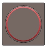 Stredový kryt tlačidlo6A-červené okienko-GREIGE