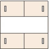 Stredový kryt 4xbezpot.tlačidlo 24V+LED/LABEL-CREAM