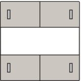 Stredový kryt 4xbezpot.tlačidlo 24V+LED/LABEL-LIGHT GREY