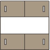 Stredový kryt 4xbezpot.tlačidlo 24V+LED/LABEL-BRONZE