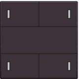 Stredový kryt 4xbezpot.tlačidlo 24V+LED-DARK BROWN