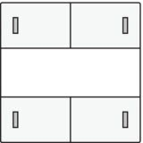 Stredový kryt 4xbezpot.tlačidlo 24V+LED/LABEL-WHITE COATED